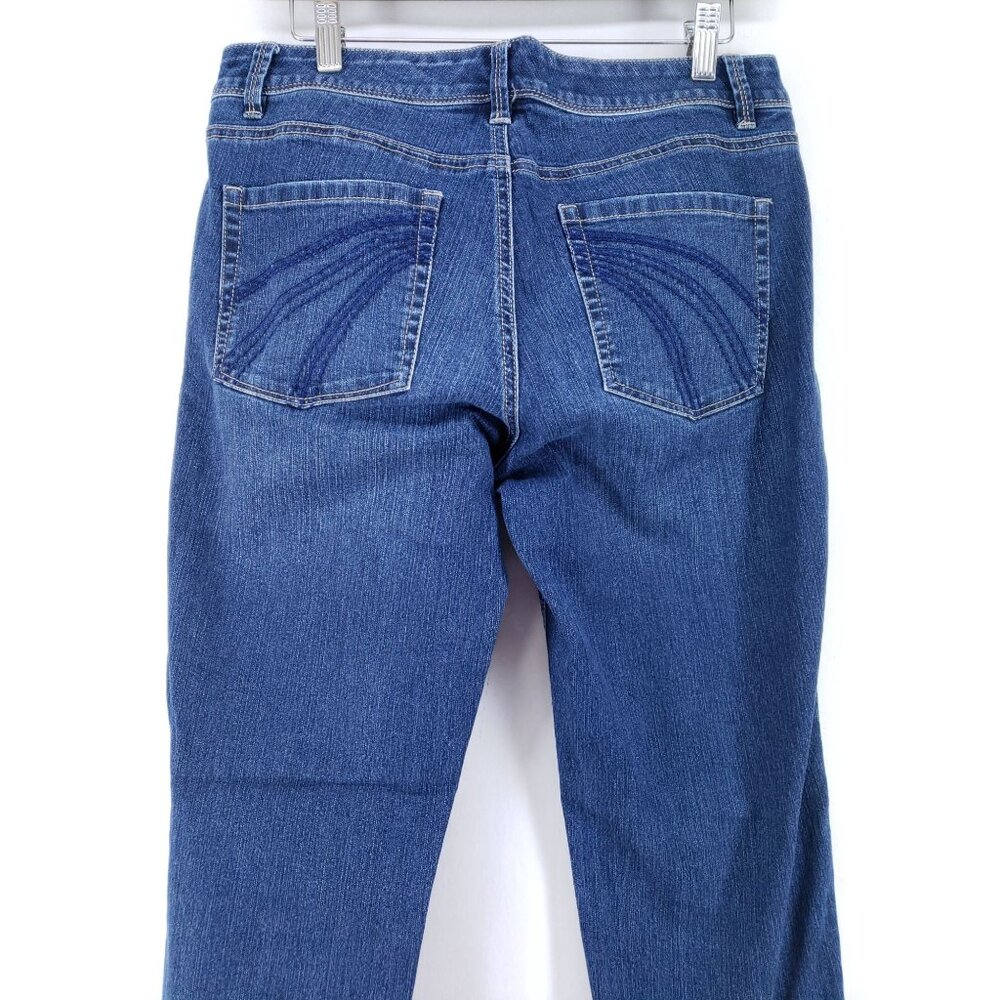 White House Black Market Womens Size 8 Straight Leg Denim Jeans Blue Mid-Rise - Picture 4 of 9